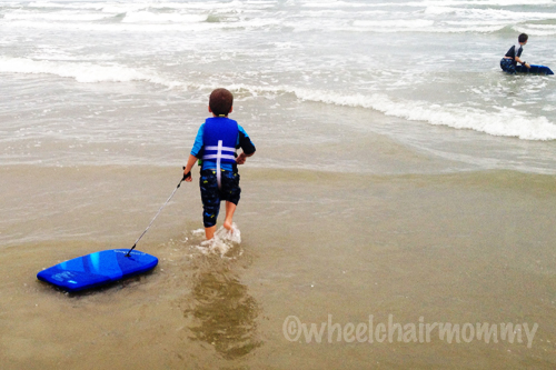 Just before he realized, YET AGAIN, that he does not like the waves.