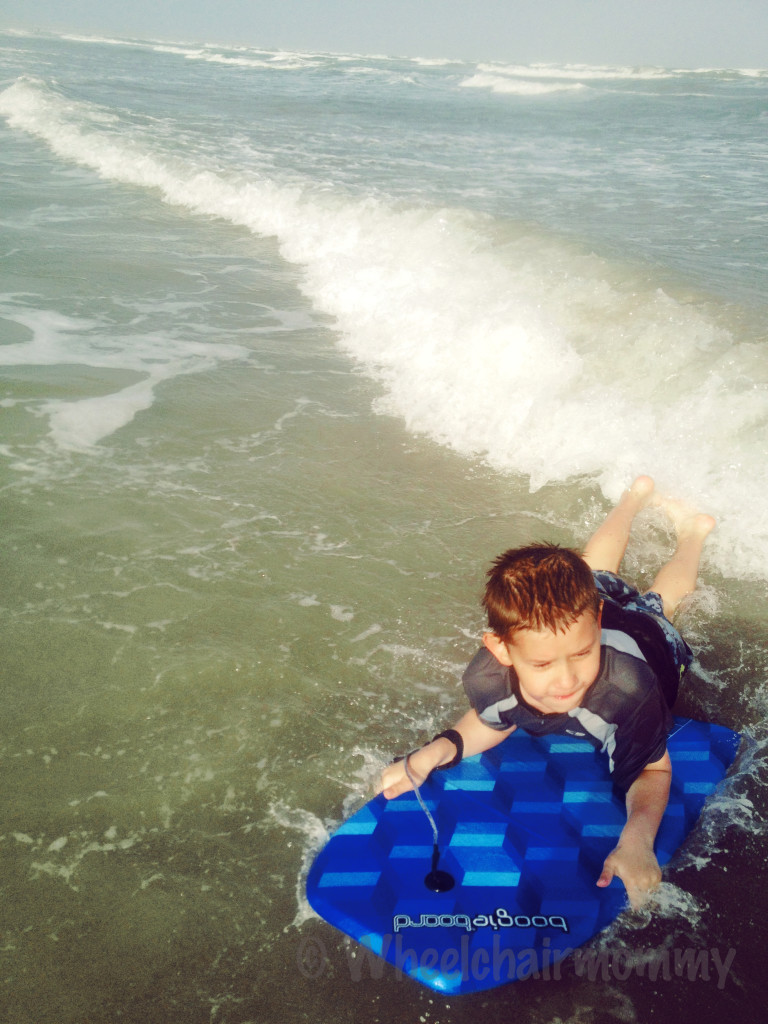 He had a blast riding the waves back to shore.