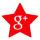 red star social media icon google plus