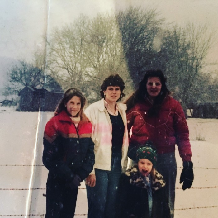 Lisa is in the white coat. 11 months before she died.