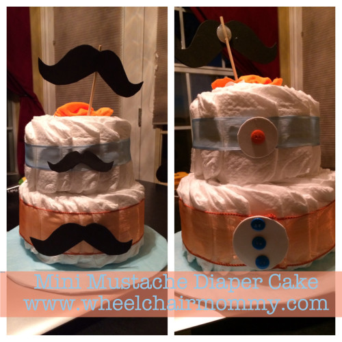 mustache diaper cake